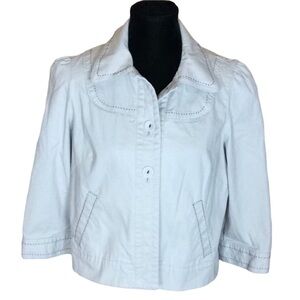 Loft Khaki jacket with black stitch detail Size 8